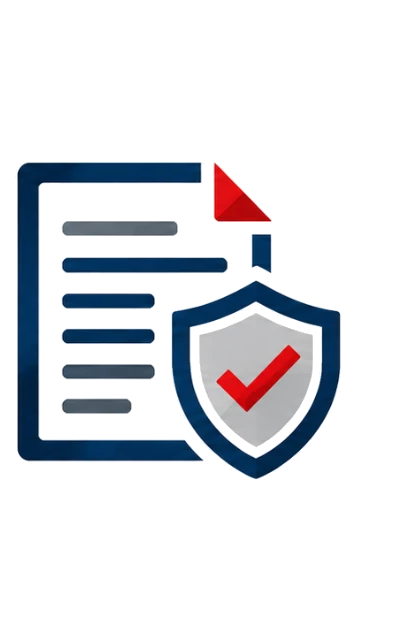 Document with a shield and checkmark